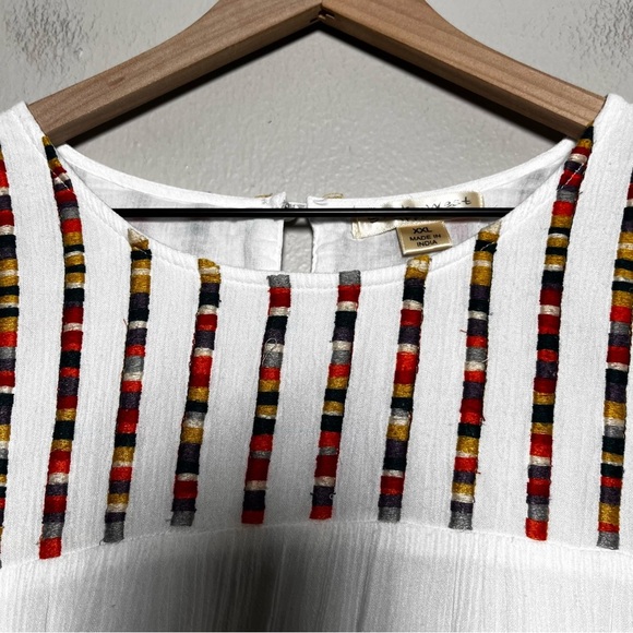 Studio West Women Dress XXL White Peasant Cottagecore Boho‎ Shift Tiered Western - Picture 5 of 9